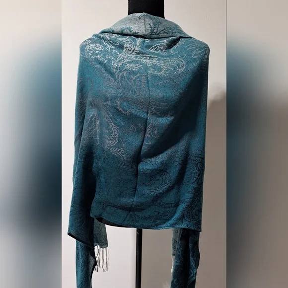 Pashmina | Colors Turquoise/Teal/Gray - Picture 2 of 5